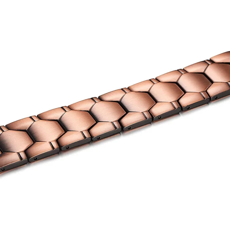 Men Pure Copper Bracelet Health Energy Germanium Magnetic Bracelet Vintage Hologram Chain Link Bracelets for Women Arthritis