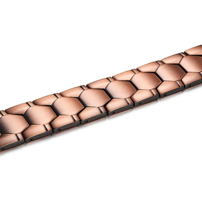 Men Pure Copper Bracelet Health Energy Germanium Magnetic Bracelet Vintage Hologram Chain Link Bracelets for Women Arthritis